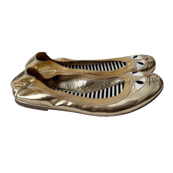 Betsey Johnson Shoes - Betsey Johnson Gold Felline Cat Flats